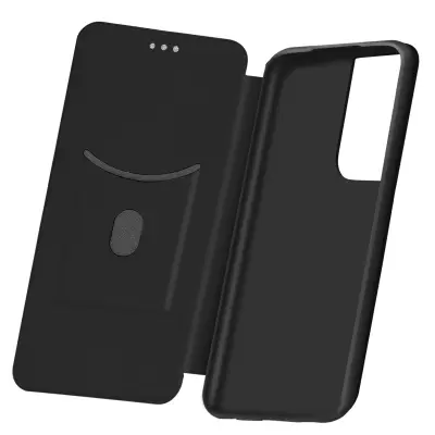 Samsung Galaxy S21 Ultra preklopna torbica, držač kartica, remen, efekt karbona, crna