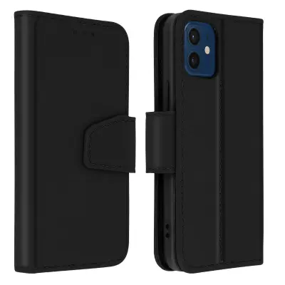 Futrola iPhone 12 / 12 Pro kožna držač kartica Premium funkcija stalka crna