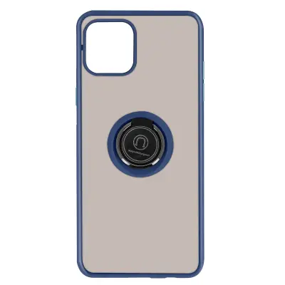 Maska Apple iPhone 12 Mini Dvo-materijalna Metalni prsten Funkcija stalka Plava