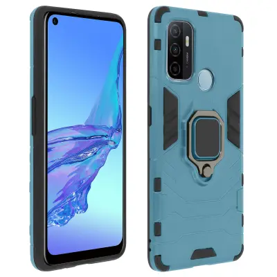 Maska Oppo A53 / A53s hibridna antišok metalni prsten stalak plava
