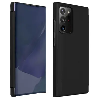Torbica Samsung Galaxy Note 20 Ultra Prozirna preklopna torbica s ogledalom i video podrškom, crna