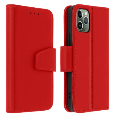 Futrola Apple iPhone 11 Pro Max kožna držač kartica Premium funkcija stalka crvena