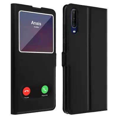 Futrola za Wiko View 4 / 4 Lite, potpuna, dvostruki prozor, funkcija stalka, crna