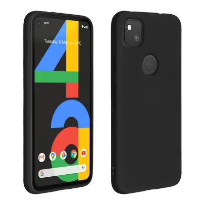 Maska Google Pixel 4A Polutvrdi silikon Soft Touch Crna
