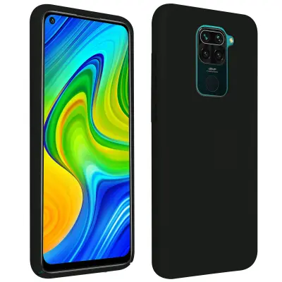 Maska za Xiaomi Redmi Note 9 silikon polutvrda Soft Touch završna obrada crna