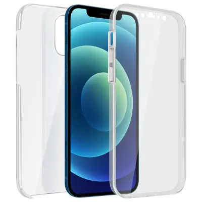 Maska iPhone 12 Mini Kruta leđa + Meka prednja Prozirna
