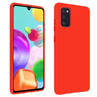 Navlaka Samsung Galaxy A41 Silikon Polu-kruta Završetak Soft Touch Crvena
