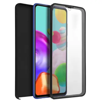 Navlaka Samsung Galaxy A41 Zaštita Stražnja Kruta + Prednja Mekana Crna