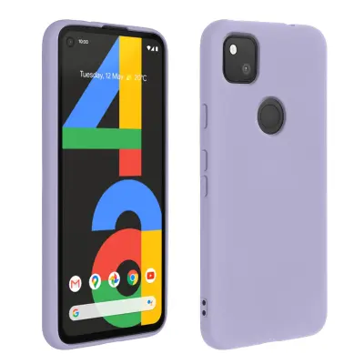 Maska Google Pixel 4A Polutvrdi silikon Soft Touch Ljubičasta