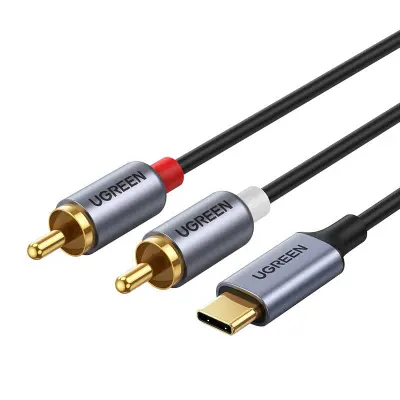 UGREEN CM451 USB-C na 2x RCA kabel (koaksijalni) 1,5 m (crni)