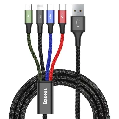 4-u-1 Lightning/2 USB-C/Micro-USB na USB-A kabel za brzo punjenje 3,5 A 1,2 m