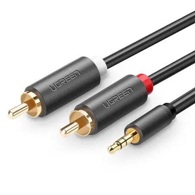 UGREEN AV102 2x RCA kabel (cinch) 3,5 mm priključak 1,5 m (crni)