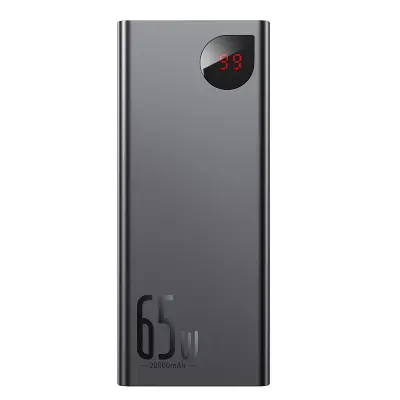 Baseus Adaman Metal 20000mAh PD QC 3.0 65W Power Bank 2xUSB + USB-C + micro USB (crna)