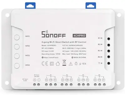 SONOFF 4-kanalni Wi-Fi pametni zidni prekidač 4CHPROR3