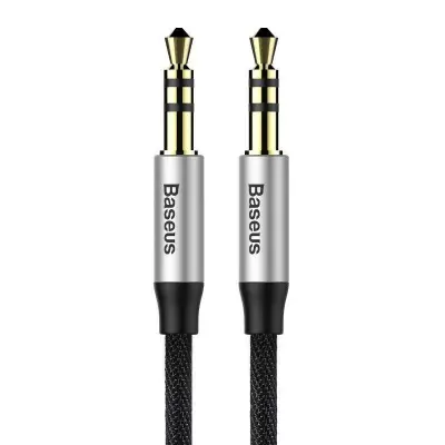 Yiven M30 AUX stereo audio kabel, 3,5 mm muški mini jack, 1 m, srebrno-crni
