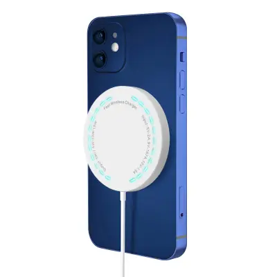 Bežični punjač iPhone Magnetski 15W Brzo punjenje MagSafe kompatibilan Bijeli