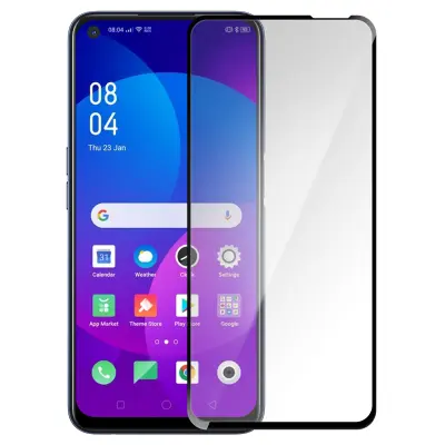 Zaštitna Folija Oppo A72 Kaljeno Staklo Skošena Transparentna Obrub Crni