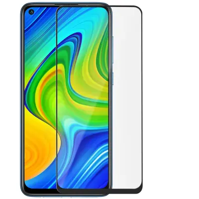 Zaštitna Folija Xiaomi Redmi Note 9 Kaljeno Staklo Zakrivljeno Transparentna Obrub Crni