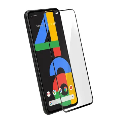 Zaštitna Folija Google Pixel 4A Kaljeno Staklo Bez Tragova Transparentna Obrub crni