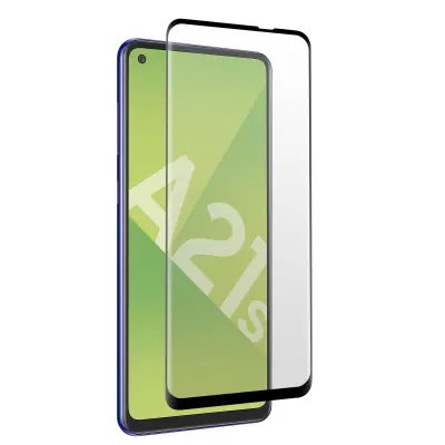 Zaštitna Folija Samsung Galaxy A21s Kaljeno Staklo 9H Potpuno Prianjanje Tanko Obrub Crni