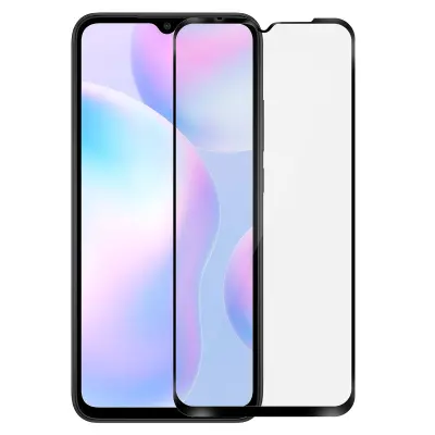 Zaštitna Folija Xiaomi Redmi 9A / 9C Kaljeno Staklo Skošeno Transparentna Obrub Crni