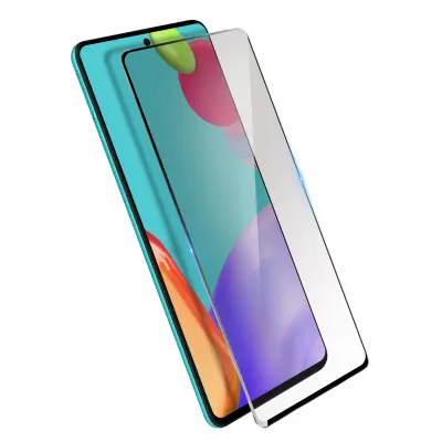 Zaštitna Folija Samsung A52 i A52s Kaljeno Staklo Rubovi Zakrivljeni Bez Tragova Obrub crni