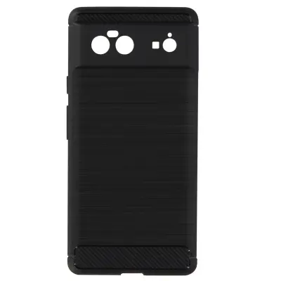 Maska Google Pixel 6 Meka Ojačani kutovi Karbon efekt Crna