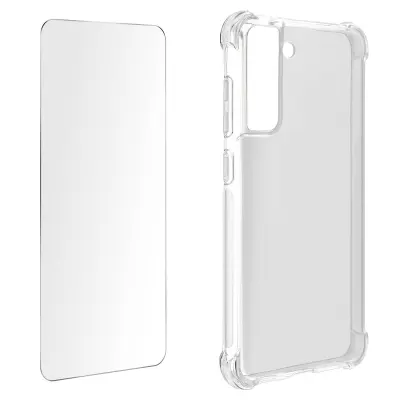 Paket zaštite Samsung Galaxy S21 FE Mekana maska i Prozirno zaštitno staklo