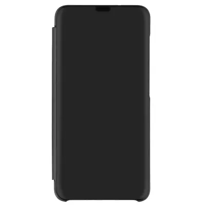 Samsung Galaxy S21 FE preklopna torbica, prozirna, zrcalni dizajn, video postolje, crna