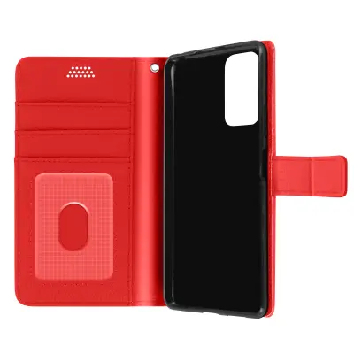 Maska Xiaomi Redmi Note 10 Pro Držač kartica s funkcijom video stalka crvena