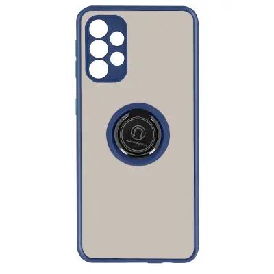 Maska Galaxy A52 i A52s Dvo-materijalna Metalni prsten Stalak Plava