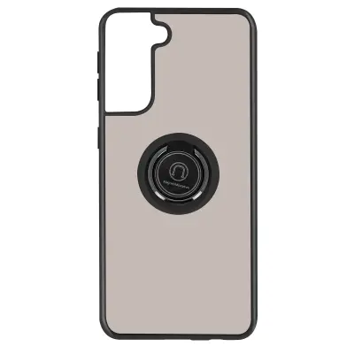 Navlaka Samsung Galaxy S21 Bi-materijal Metalni Prsten Funkcija Postolja crna