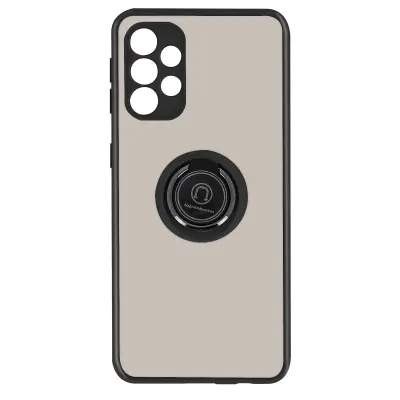 Maska Galaxy A52 i A52s Dvo-materijalna Metalni prsten Stalak Crna