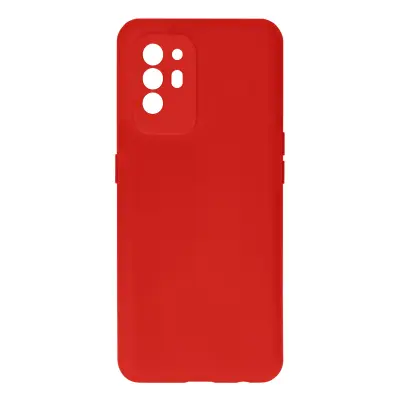 Maska Oppo A94 5G polutvrdi silikon Soft Touch crvena
