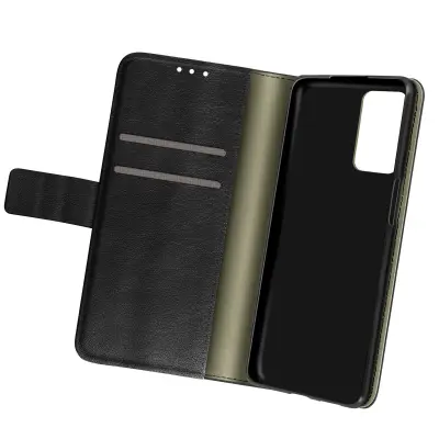 Futrola Oppo A74 5G i A54 5G zrnasti efekt preklop novčanik video stalak crna