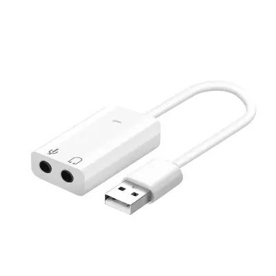 Vanjska zvučna kartica USB na Jack 3.5mm Audio i Mikrofon Visoka kvaliteta Bijela