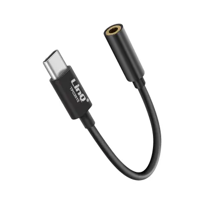 Audio adapter USB-C na Jack 3.5mm ženski Kvalitetan zvuk LinQ Crni