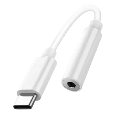 Audio adapter USB-C na Jack 3.5mm Visoka kvaliteta zvuka Kompaktan Bijeli