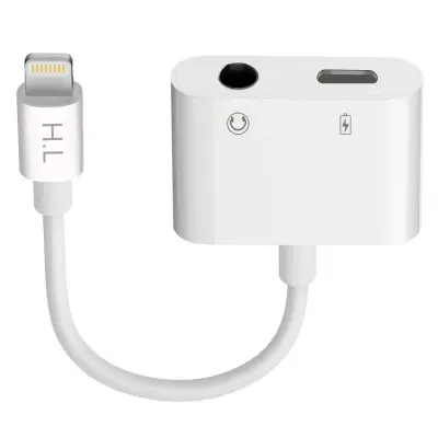 Audio i adapter za punjenje Lightning na Lightning i Jack 3.5 mm 12cm Bijeli