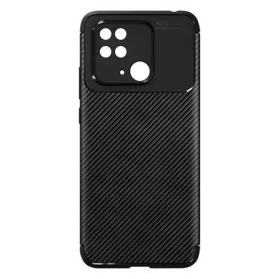 Maska Redmi 10C silikon fleksibilna dizajn efekt karbonskih vlakana crna