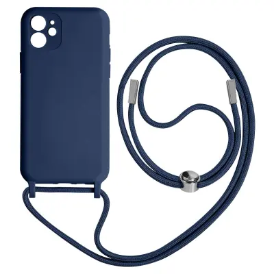 Maska s uzicom iPhone 11 Polutvrda Traka za vrat 80cm Plava