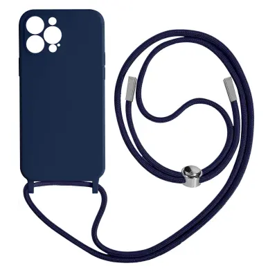 Maska s uzicom Apple iPhone 13 Pro Polutvrda s trakom za vrat 80cm Plava