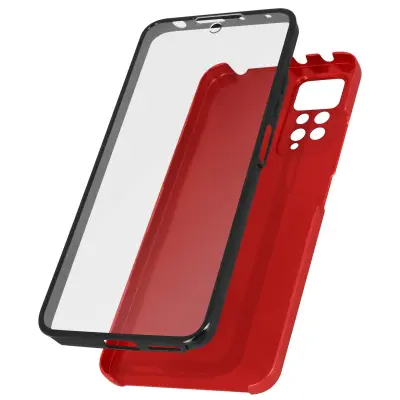 Potpuna maska Redmi Note 11 i 11s Kruta leđa i Meka prednja Crvena