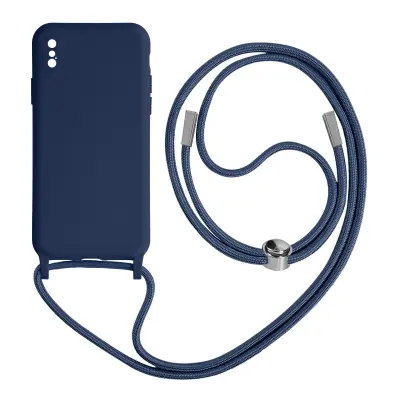 Maska s uzicom iPhone X i XS Polutvrda Traka za vrat 80cm Plava