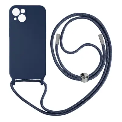 Maska s uzicom Apple iPhone 13 Polutvrda s trakom za vrat 80cm Plava
