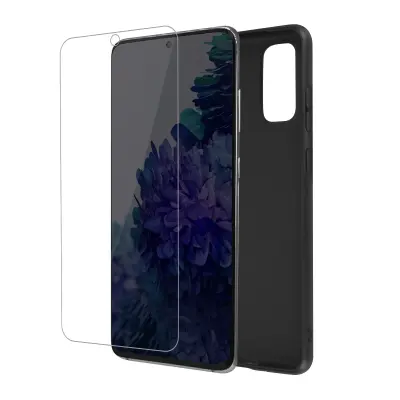Navlaka Samsung Galaxy S20 FE Mekana Crna i Kaljeno Staklo 9H Transparentno