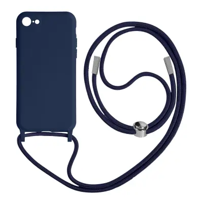 Maska s uzicom iPhone 7, 8, SE 2020 i 2022 Polutvrda Traka za vrat Plava