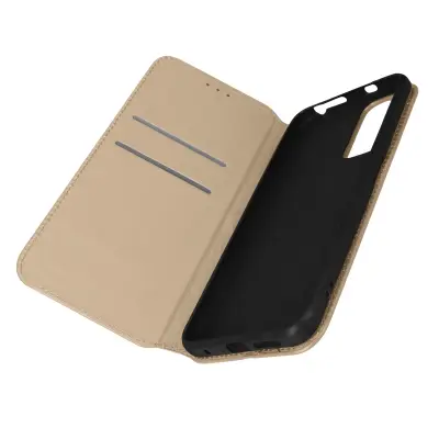 Maska Xiaomi Redmi Note 11 i 11s Novčanik s funkcijom video stalka zlatna