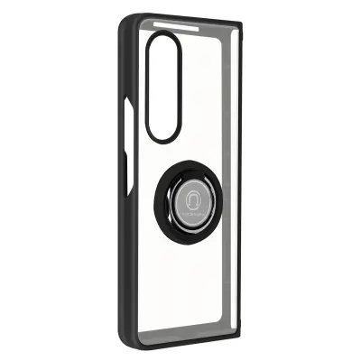 Navlaka Samsung Galaxy Z Fold 3 Bi-materijal Metalni Prsten Video Postolje Crna