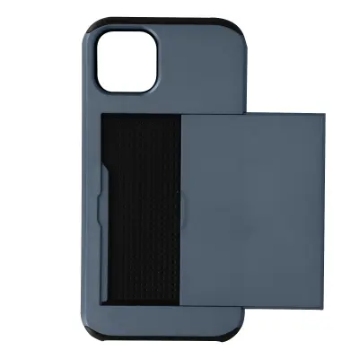 Maska iPhone 13 Mini s kliznim pretincem za karticu Antišok Defender Tamnoplava